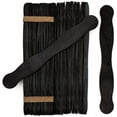 thumbnail image 1 of Wooden Black 8" Fan Handles, Wedding Programs, Pack 200, Jumbo Craft Popsicle Sticks for Auction Bid Paddles, Wooden Wavy Flat Stems for DIY Crafting Supplies Kit, by Woodpeckers, 1 of 8