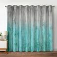 thumbnail image 1 of Wooden Blackout Curtains Blue Gradient Wood Board of Farmhouse Village Rural Lodge Nature Retro Decor for Home Bedroom Living Room Grommet Window Drapes 2 Panel Set, 52"x84", 1 of 6