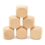 Wooden Blank Dice 1 inch x 1 inch, Pack of 12 Wooden Blocks Unfinished for Wooden Cube Craft, Games, and Parties, by Woodpeckers