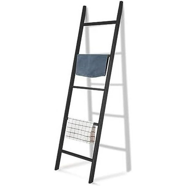 Wooden Blanket Ladder 5.5FT Farmhouse Blanket Holder Decorative Wall