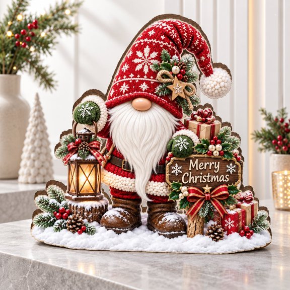 Wooden Block 3 Layer Christmas Gnome Home Decor Christmas