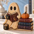 Wooden Block 3 Layer Ghost Theme Natural Wood Shelf Display Halloween ...