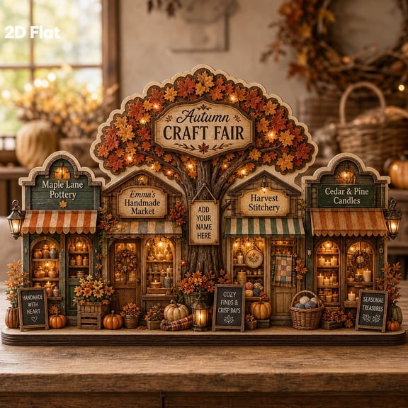 Wooden Block Autumn Craft Fair Wood Tabletop Decor for Thanksgiving Hosts