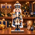 Jewish Blocks Wooden Block Hanukkah Gelt Nutcracker Tabletop Display for Jewish ...