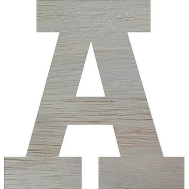 Wooden Block Letters, Unfinished 4'' Rockwell A, Craft