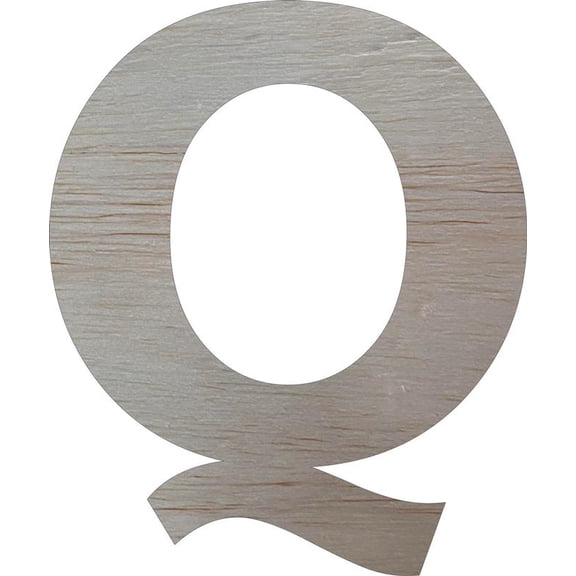 Wooden Block Letters, Unfinished 4'' Rockwell Q, Craft