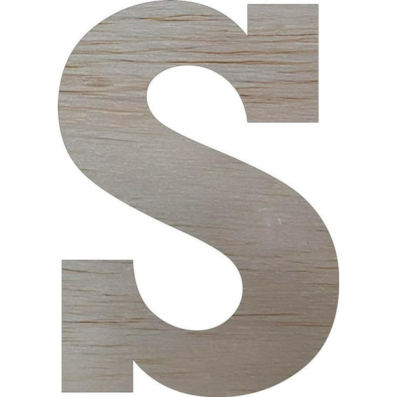 Wooden Block Letters, Unfinished 8'' Rockwell S, Craft