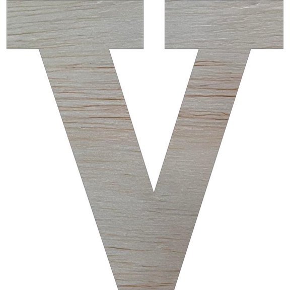 Wooden Block Letters, Unfinished 8'' Rockwell V, Craft