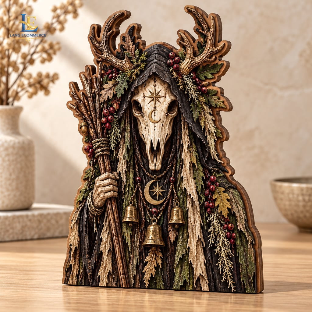 Wooden Block Mari Lwyd Creepmas Macabre Shelf Sitter for Gothic ...