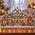 Wooden Block Nordic Winter Village Display for Scandinavian Holiday ...