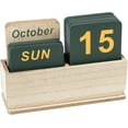 thumbnail image 1 of Wooden Block Perpetual Calendar for Desk, Daily Desktop Standing Flip Calendar with Large Display, Modern Farmhouse Aesthetic Desk Accessory for Home Office Decor, Reusable Yearly, Wood Grain, 1 of 14