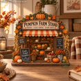 Rustic Fall Thumbnail Wooden Block Pumpkin Farm Stand Rustic Tabletop Display for Fall ...