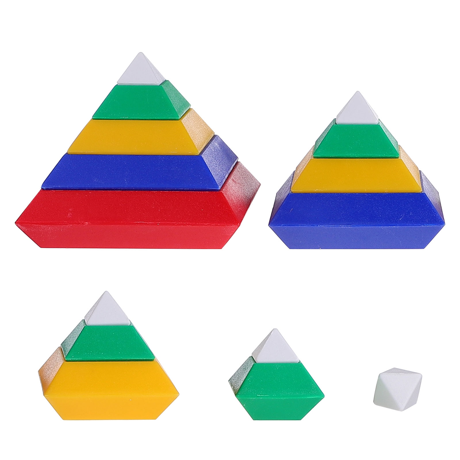 Wooden Block Rainbow Tower Stack Toy Plastic Pyramid Baby Child Balance ...