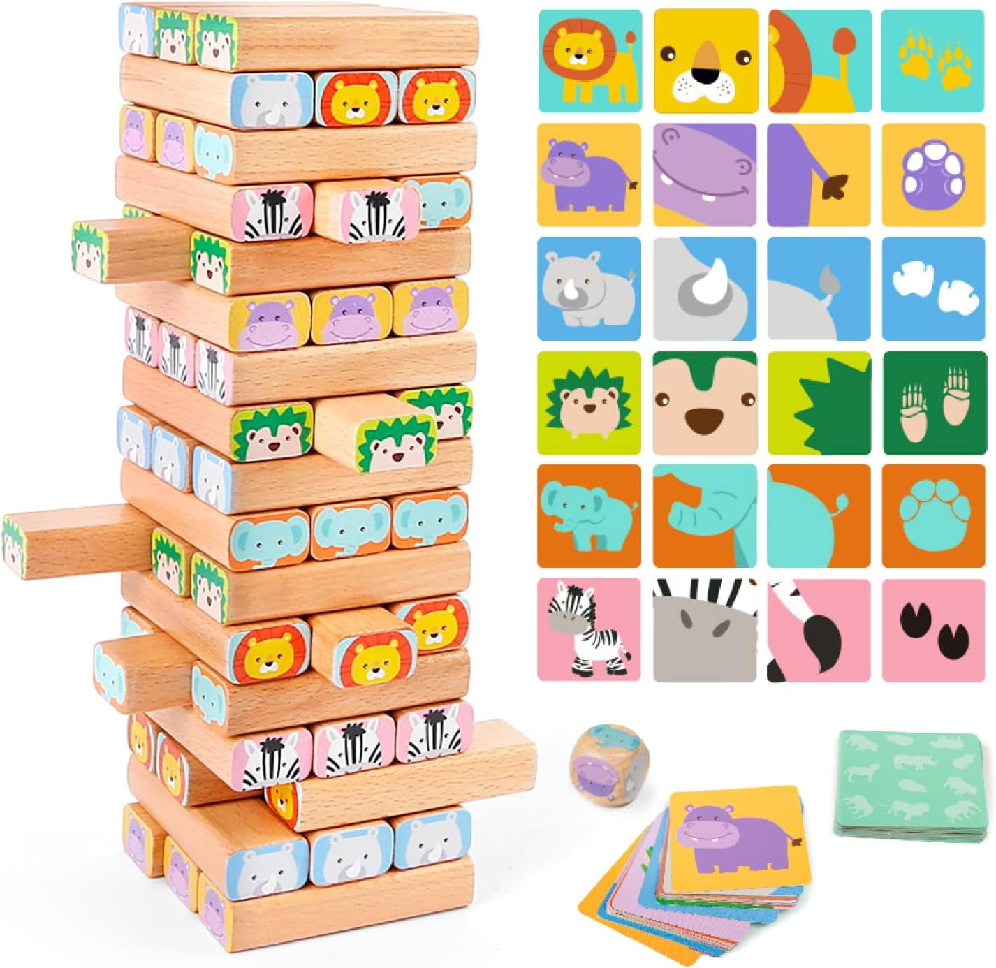 Bloomingo Stack A Snack Game for Kids | Fun Block Stacking Game with Cards