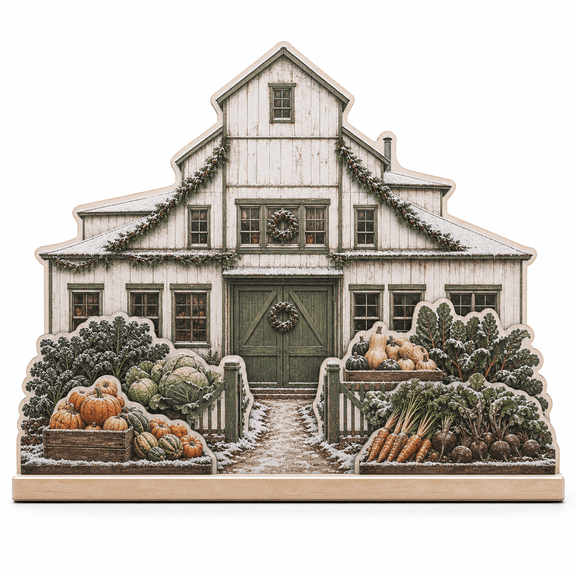 Wooden Block Stand for Garden Lover Winter Squash Packing House Wood Shelf Display for Christmas Farmhouse Decor