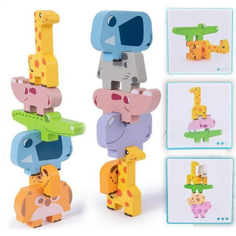Djeco Baby Animal Wooden Puzzle & Stacking - 5 pieces