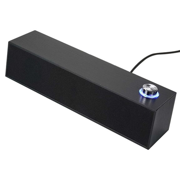 Wooden Bluetooth Speaker for Desktop | Wired & Wireless Computer Speaker | 14.6" Long Strip Design | Rich Bass & Clear Sound | PC, Laptop, Tablet, Phone Compatible