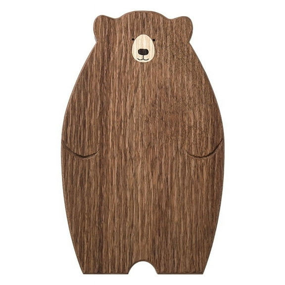 Wooden Board Cutting Board Cute Bear-Shaped Bread Tray Black Walnut Kitchen Board,Brown