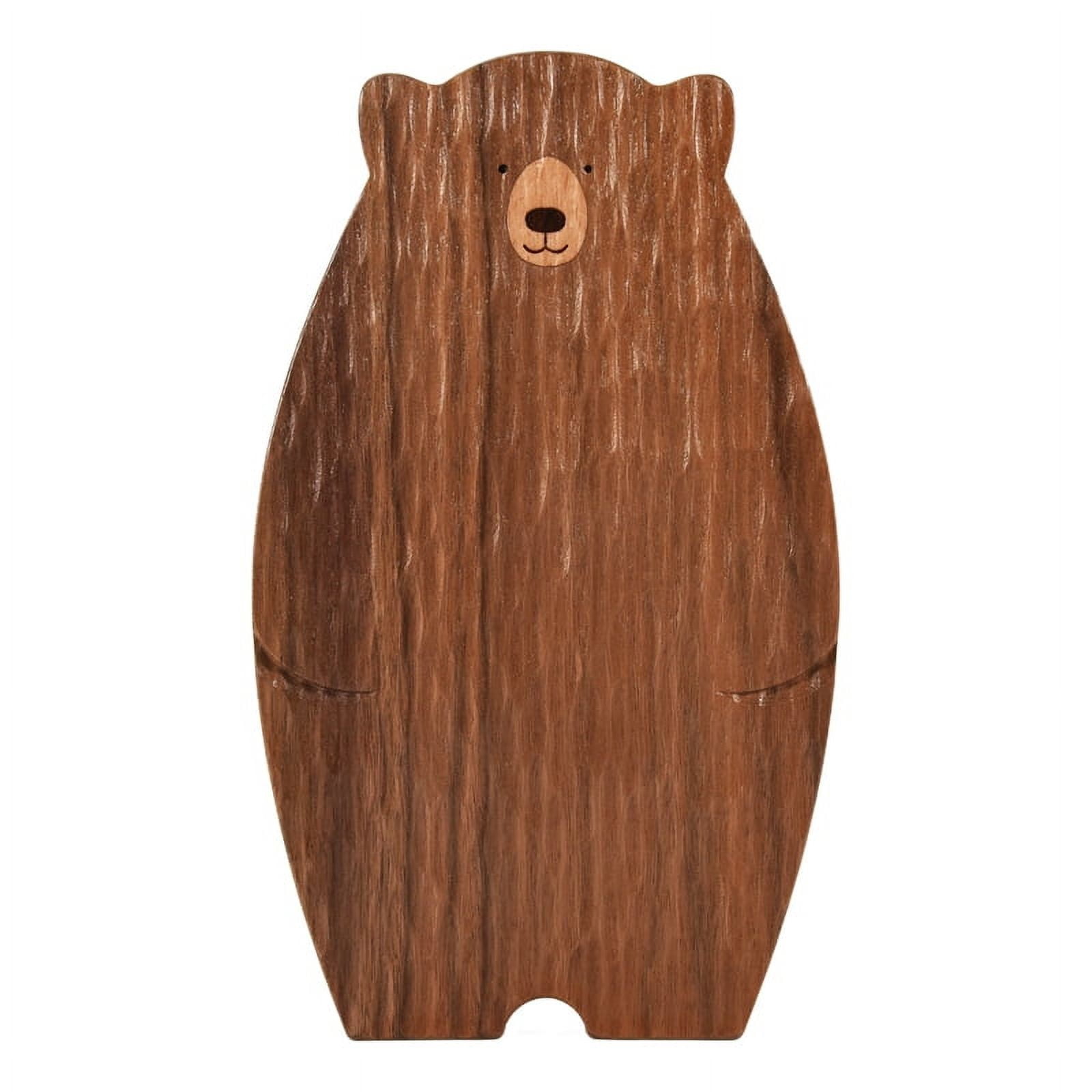 Wooden Board Cutting Board Cute Bear-Shaped Bread Tray Black Walnut Kitchen Board,Brown
