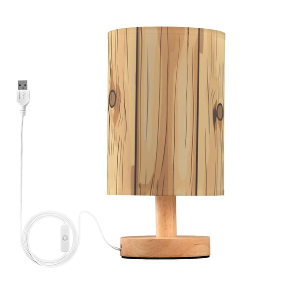 Wooden Board Hand Painted Table Lamp with USB Port LED Warm Light Lamp Night Light Home Decor