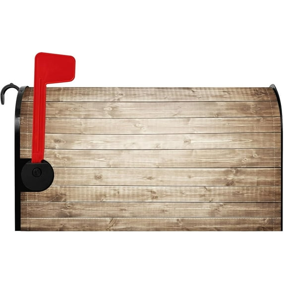 Wooden Board Mailbox Cover Vintage Wooden Wall Retro Grain Old Texture Magnetic Mailbox Covers Countryside Style Mail Box Wraps Post Letter Box Cover Standard Size 18x21 Inch for Home Yard