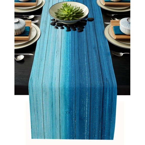 Wooden Board Texture Retro Brown Rustic Table Runner Home Dining Room Decor Table Cloth Wedding Christmas Party Table Runners