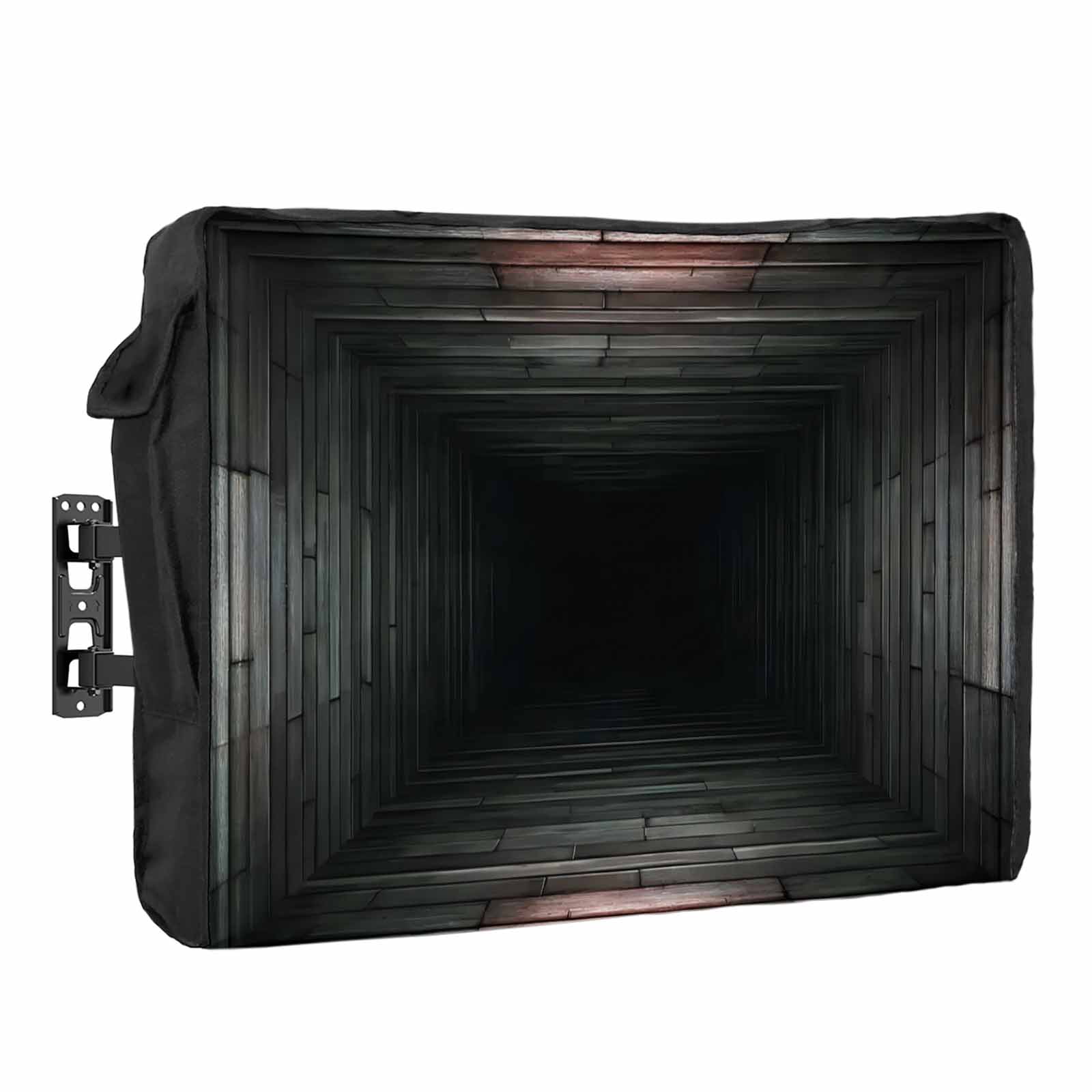 Wooden Board Waterproof Outdoor TV Cover, 3D Abstract Grey Wood Grain ...