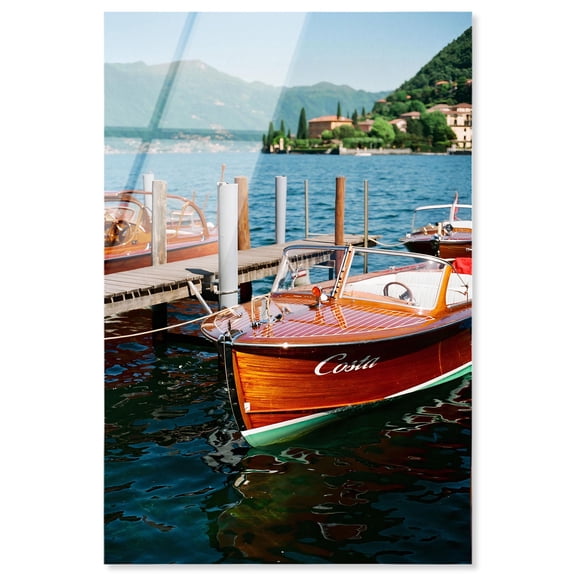 Wooden Boat Dockside Acrylic Print Travel Art Prints by Notoriart, Ready to Hang, 20 x 30