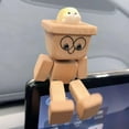 thumbnail image 1 of Wooden Bobblehead Car Ornament Handmade Shaking Man Figurine with Moving Legs for Dashboard Decor Funny Motion-Activated Auto Accessory, 1 of 8