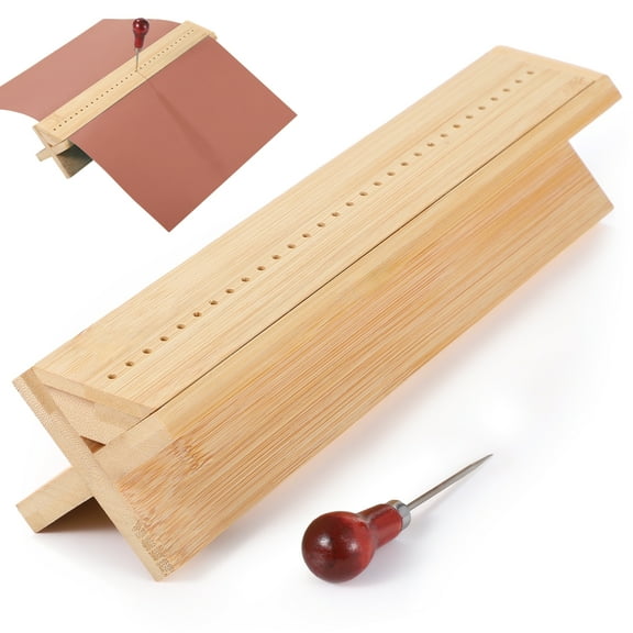 Wooden Book Binding Cradle, Book Binding Kit with An Awl, Rectangular Wood Binding Tool, Ideal for DIY Bookbinding and Crafts, Portable and Easy to Use