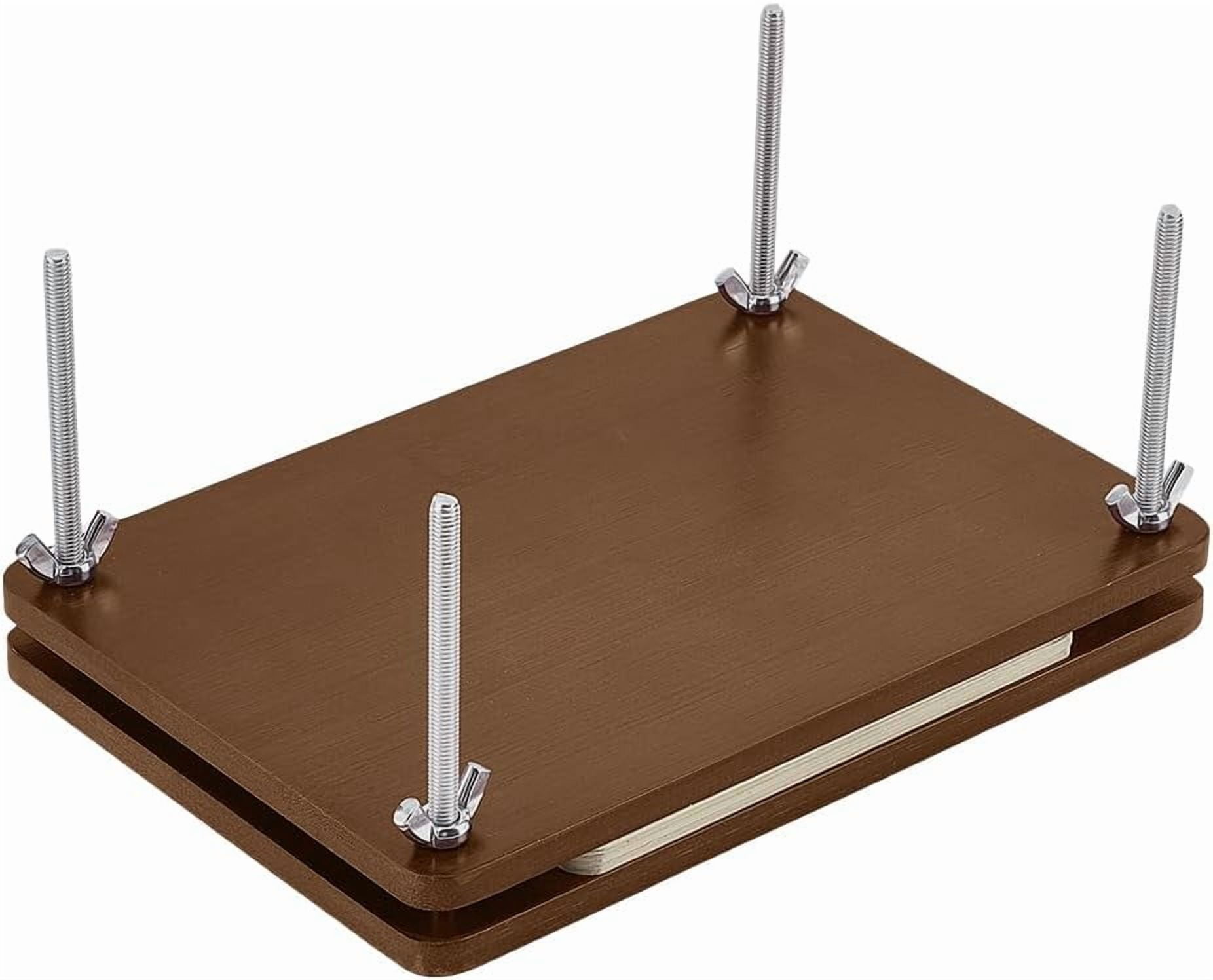 Wooden Book Press Bookbinding Brown Rectangle Bamboo Portable Book Press Bookbinding Tool Flat Paper Press Machine for Bookbinding Supplies DIY Handmade Paper Press 22x15.1x0.8cm Peru