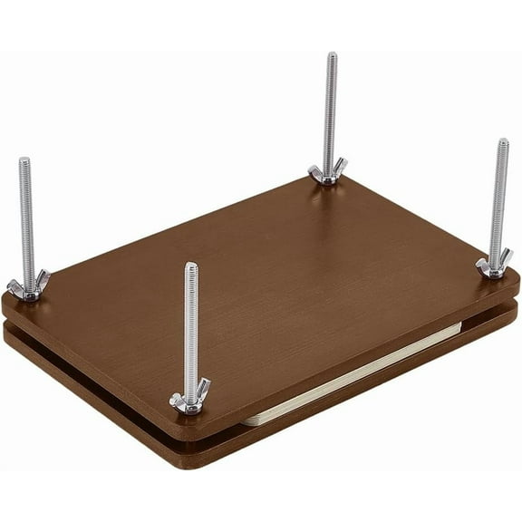 Wooden Book Press Bookbinding Brown Rectangle Bamboo Portable Book Press Bookbinding Tool Flat Paper Press Machine for Bookbinding Supplies DIY Handmade Paper Press 22x15.1x0.8cm Brown