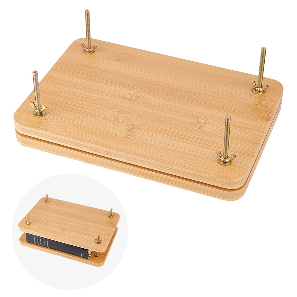 Wooden Book Press Tools Rectangle Wooden Binding Press Book Portable Wooden Book Press Bookbinding with 4 Pcs Screws f11.6x7.9x4 inch