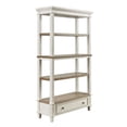 thumbnail image 1 of Wooden Bookcase with 4 Tier Shelves & Bottom Drawer - Brown & White - 75 x 45 x 16 in., 1 of 1