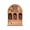 thumbnail image 1 of Wooden “Books Read This Year” Counter with 3 Digits | Reading Tracker Desk Decor for Book Lovers, Readers & Bibliophiles | Library, Study, Office Decorative Functional Bookmark, 1 of 8