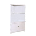 thumbnail image 1 of Wooden Bookshelf with 2 Open Compartments & 2 Door, White, 1 of 1