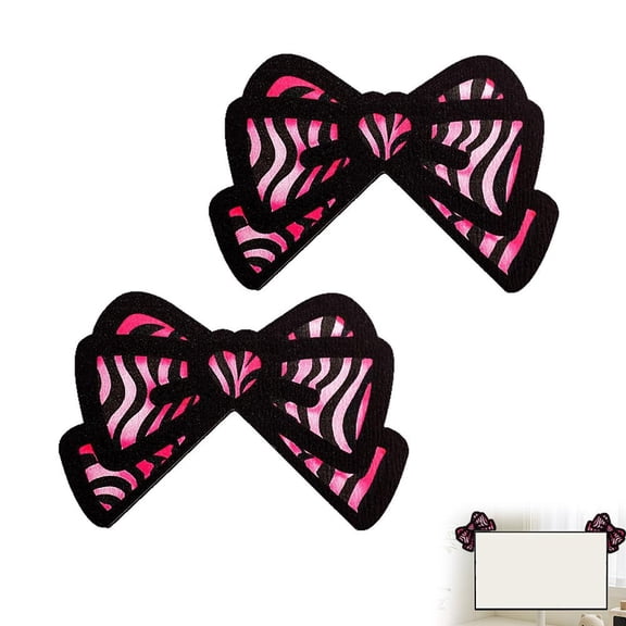 Wooden Bow Decoration Pink Knot Style Fastener For Crafts Home Office Decor