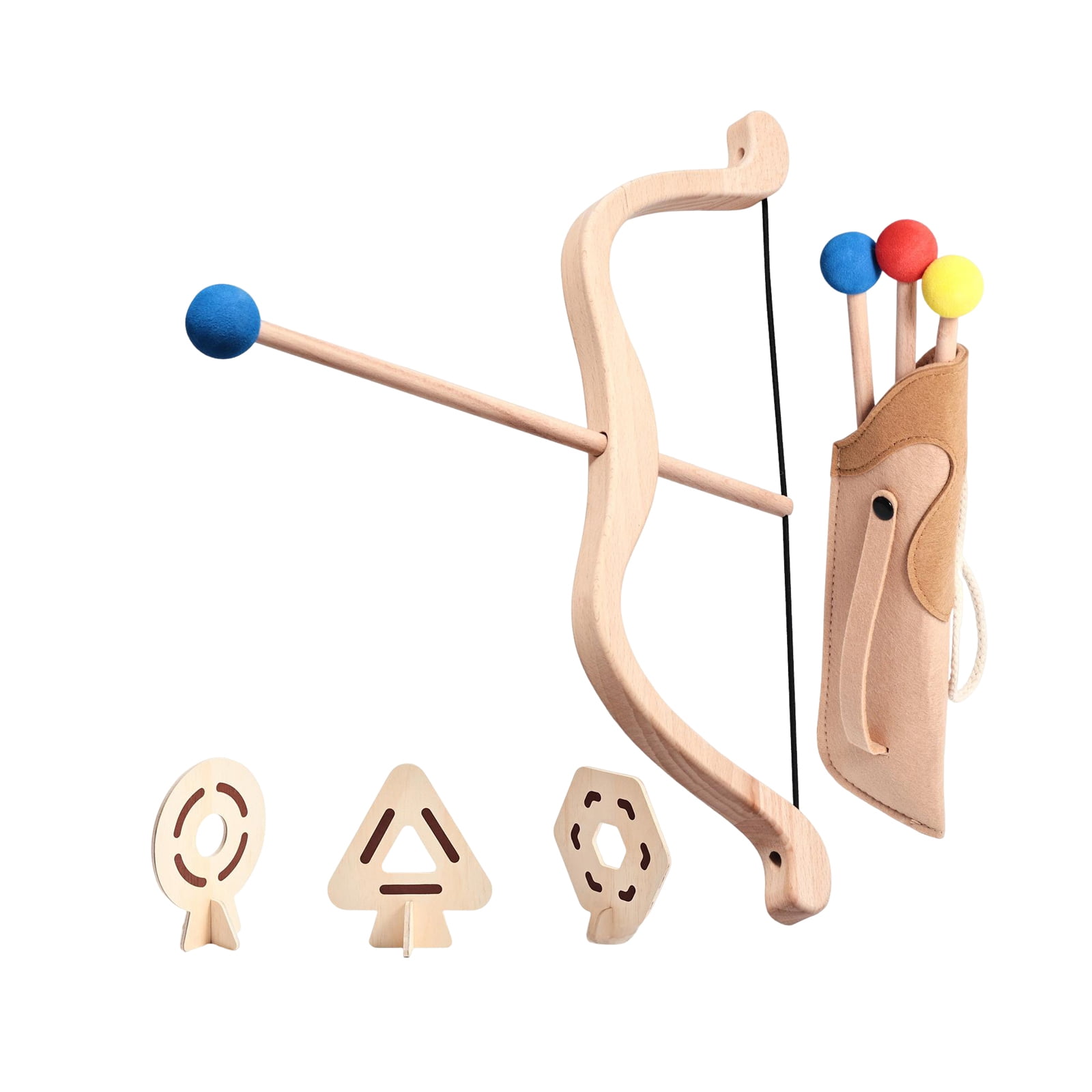 Wooden Bow and Arrow Toy Set, Safe Suction Cup Archery Shooting Game for Kids, Outdoor Sports Educational Birthday Gift