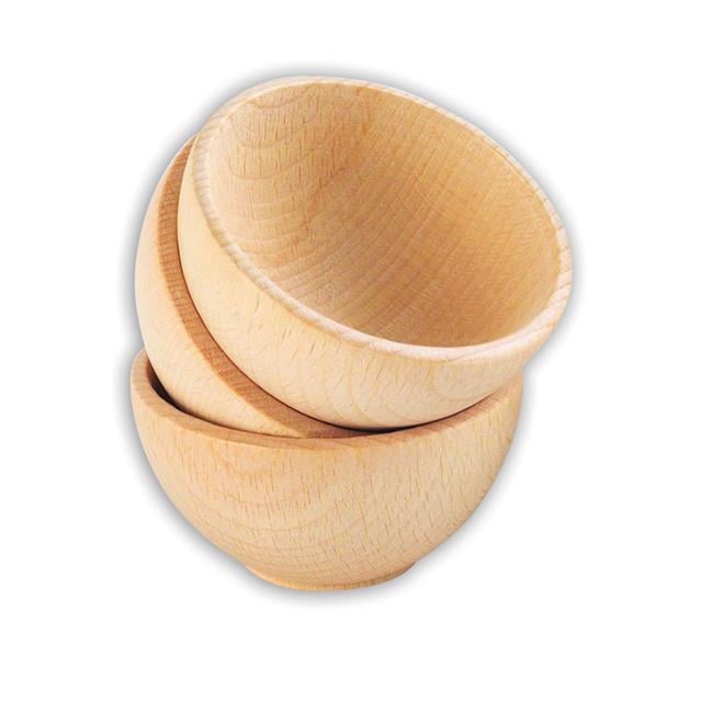 Smooth Beechwood Natural Finish Bowls - Set of 3