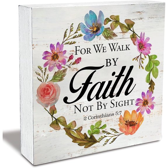 Bible Verse Psalms 465 Wood Box Sign Rustic God Is In Her She Will Not Fail Scripture Wooden Box Sign Christian Home Office Desk Shelf Decor (5x5 Inch)