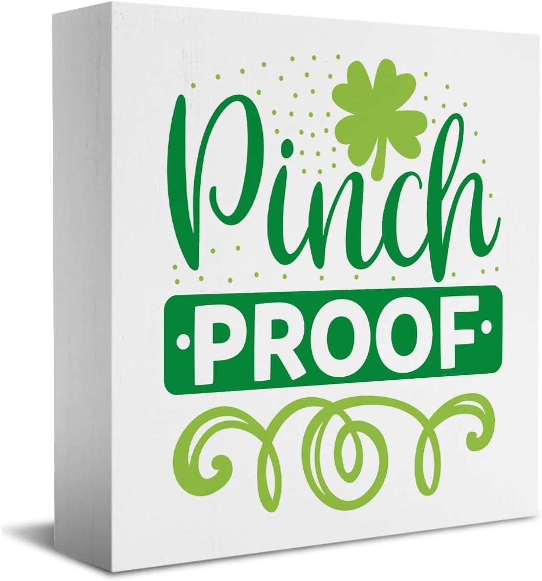 Wooden Box 5x5 Inch Farmhouse Spring Lucky Wooden Box Sign Funny March ...