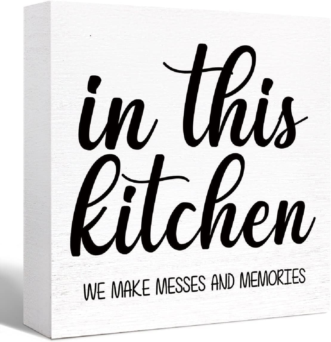 Wooden Box 5x5 Inch Kitchen Wood Sign Decor,Rustic Kitchen Wood Block ...