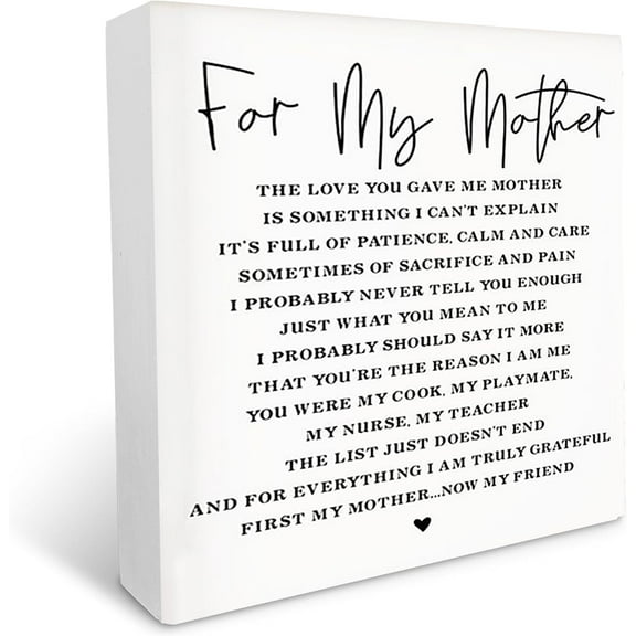 Wooden Box 5x5 Inch Mothers Day Mom Poem For My Mother Wooden Box Sign Plaque Wood Box Sign Rustic Art Home Bathroom Shelf Desk Decores A Gift For Mom