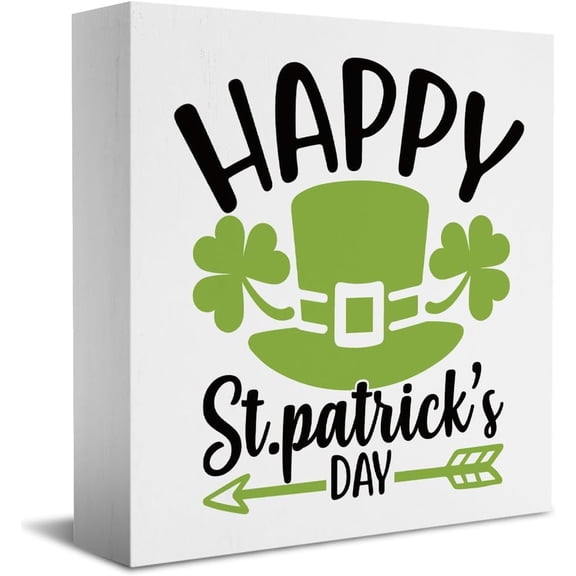 Wooden Box 7x7 Inch Farmhouse Spring Lucky Wooden Box Sign Funny March Desk Decor Rustic Decor Wood Block Plaque For Home Kitchen Tiered Tray Living Room Table Decor Desk Supplies