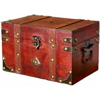 Vintiquewise Large Antique Cherry Style Steamer Trunk Decorative Storage  Box QI003318L - The Home Depot