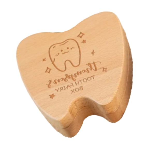 Wooden Box For Teeth Storage With Decoration Tooth Holder For