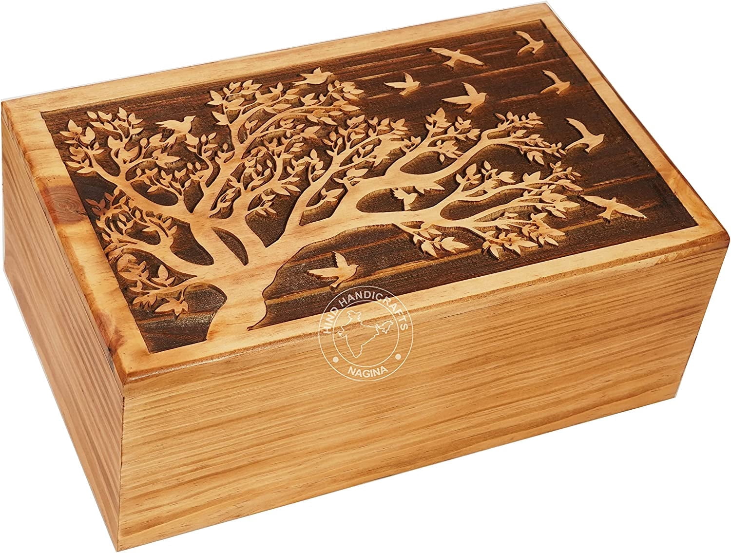 Hind Handicrafts Wooden Cremation Urns for Human Ashes Adult, Large ...
