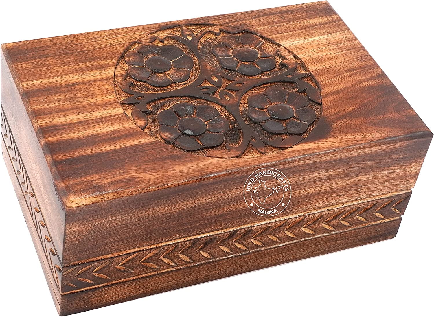 Wooden Box Funeral Cremation Urns for Human Ashes Adult Large, Rosewood