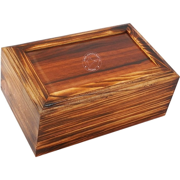 Wooden Box Funeral Cremation Urns for Human Ashes Adult Large, Rosewood Cremation Urns for Ashes, Burial Urns for Columbarium (Plain-2, 250 Cubic Inches)