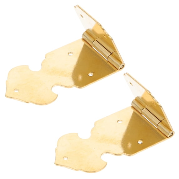 TABLZONE 2Pcs Chest Hinges Golden Vintage Design for Home Decoration Box Toolboxes